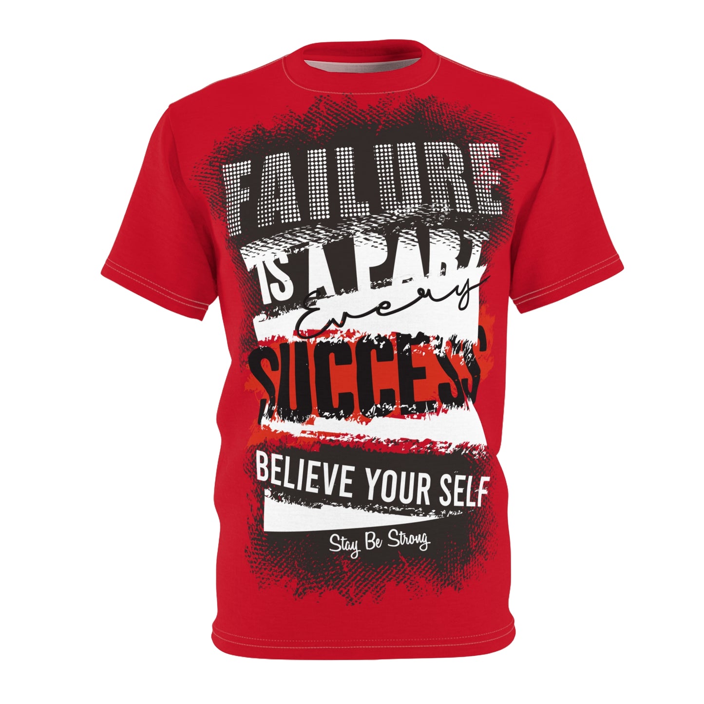 R$RH Motivational Red Unisex Red Tee - "Failure Is Part of Success"