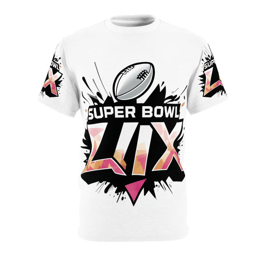 R&RH Super Bowl LIX Unisex White & Pink T-Shirt - Celebrate Game Day in Style!