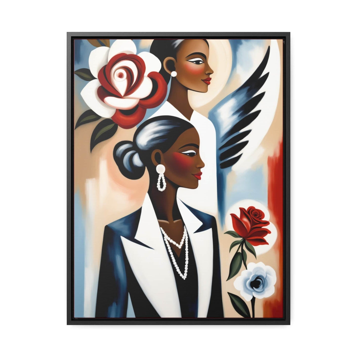 R&RH Angels Watches Over Me Canvas Portrait Elegant Women Canvas Art Print | Gallery Wall Decor | Vertical Frame