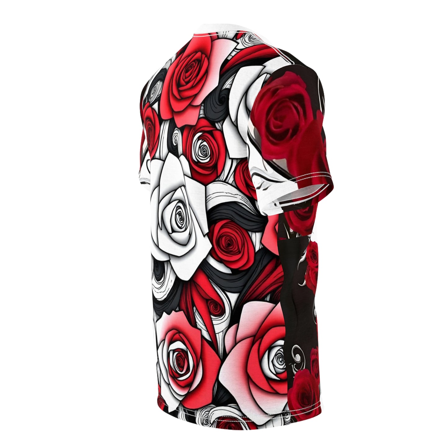 R&RH Floral Unisex Cut & Sew Tee - Roses Design for Everyday Style