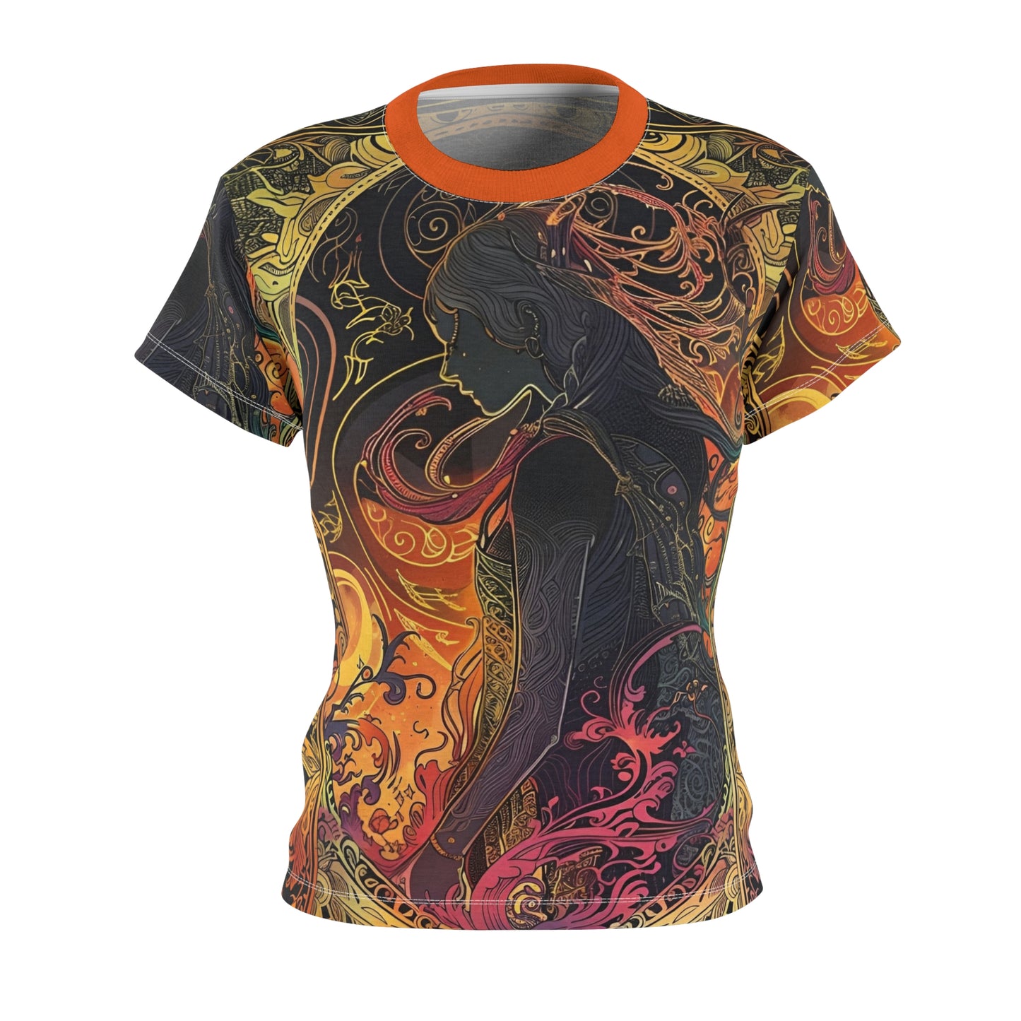 Bohemian Women's Cut & Sew Tee - Vibrant Abstract Design