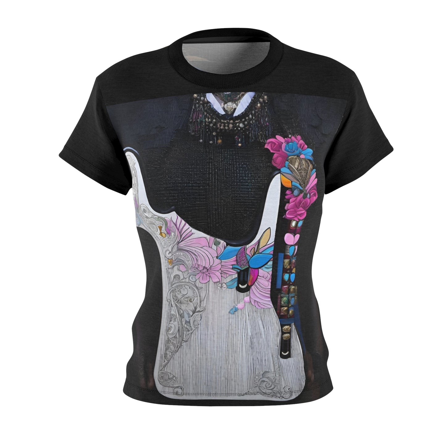 R_RH Black Guitar Womens T-shirt