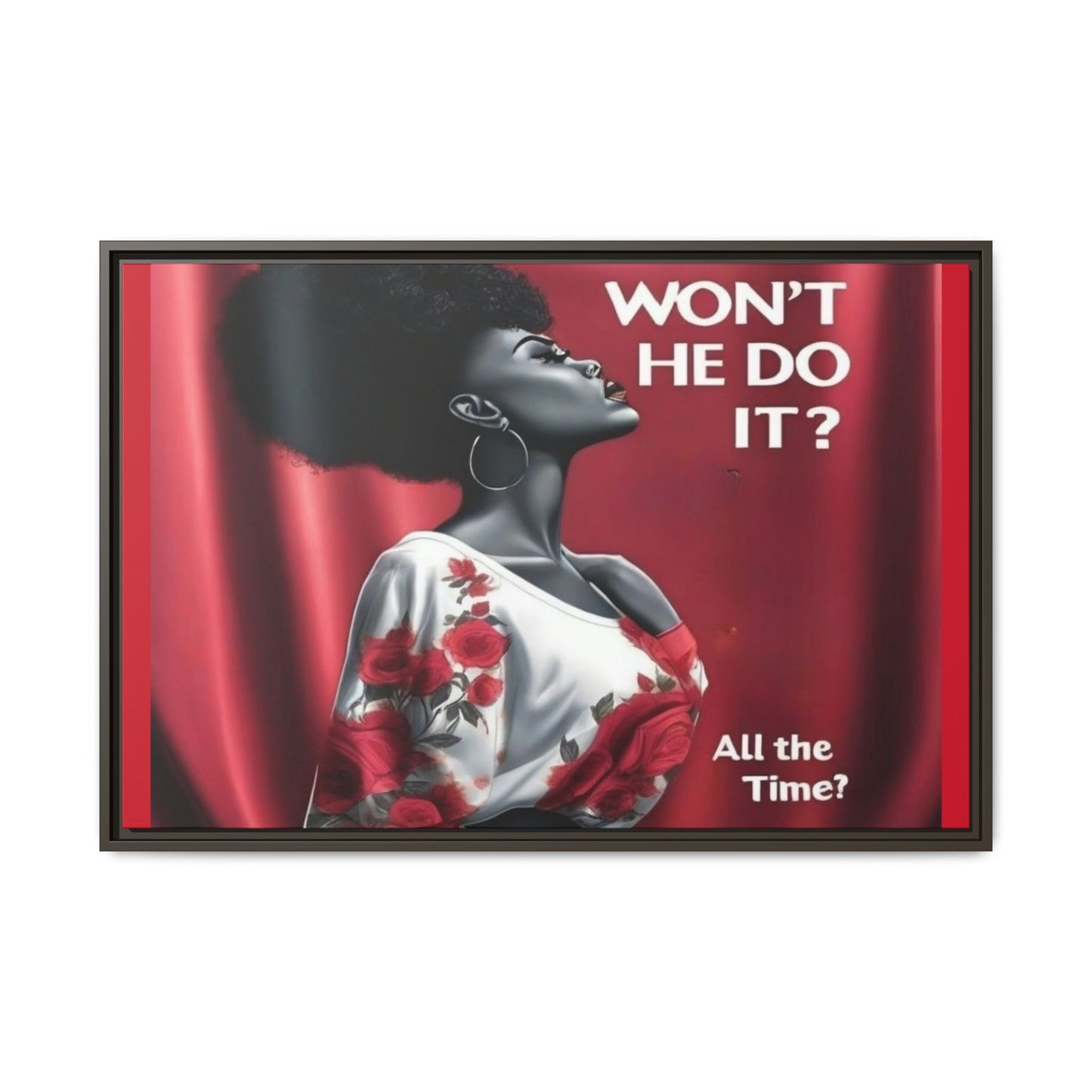 R&RH Inspirational Framed Canvas Art - "Won't He Do It?"