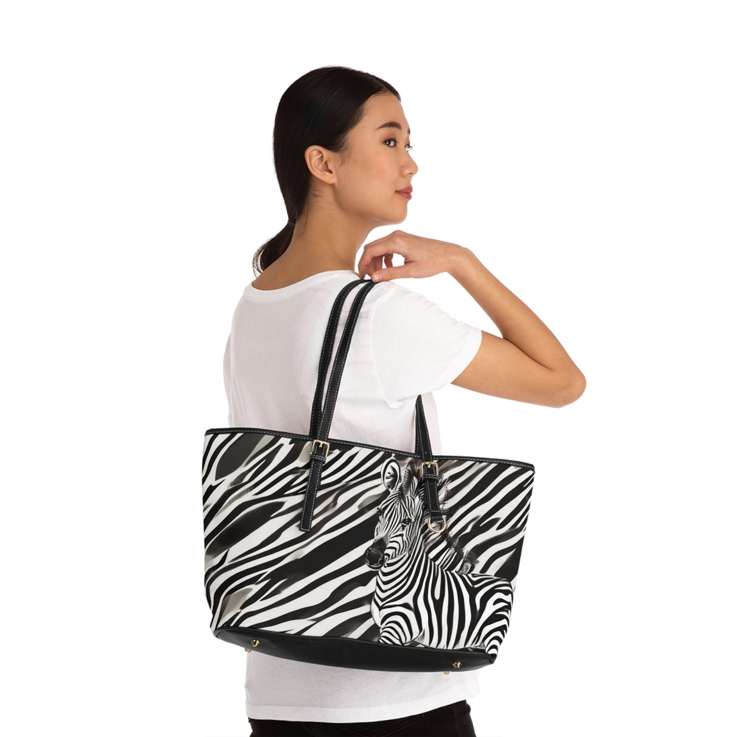 R&RH Zebra Print PU Women's Leather Shoulder Purse