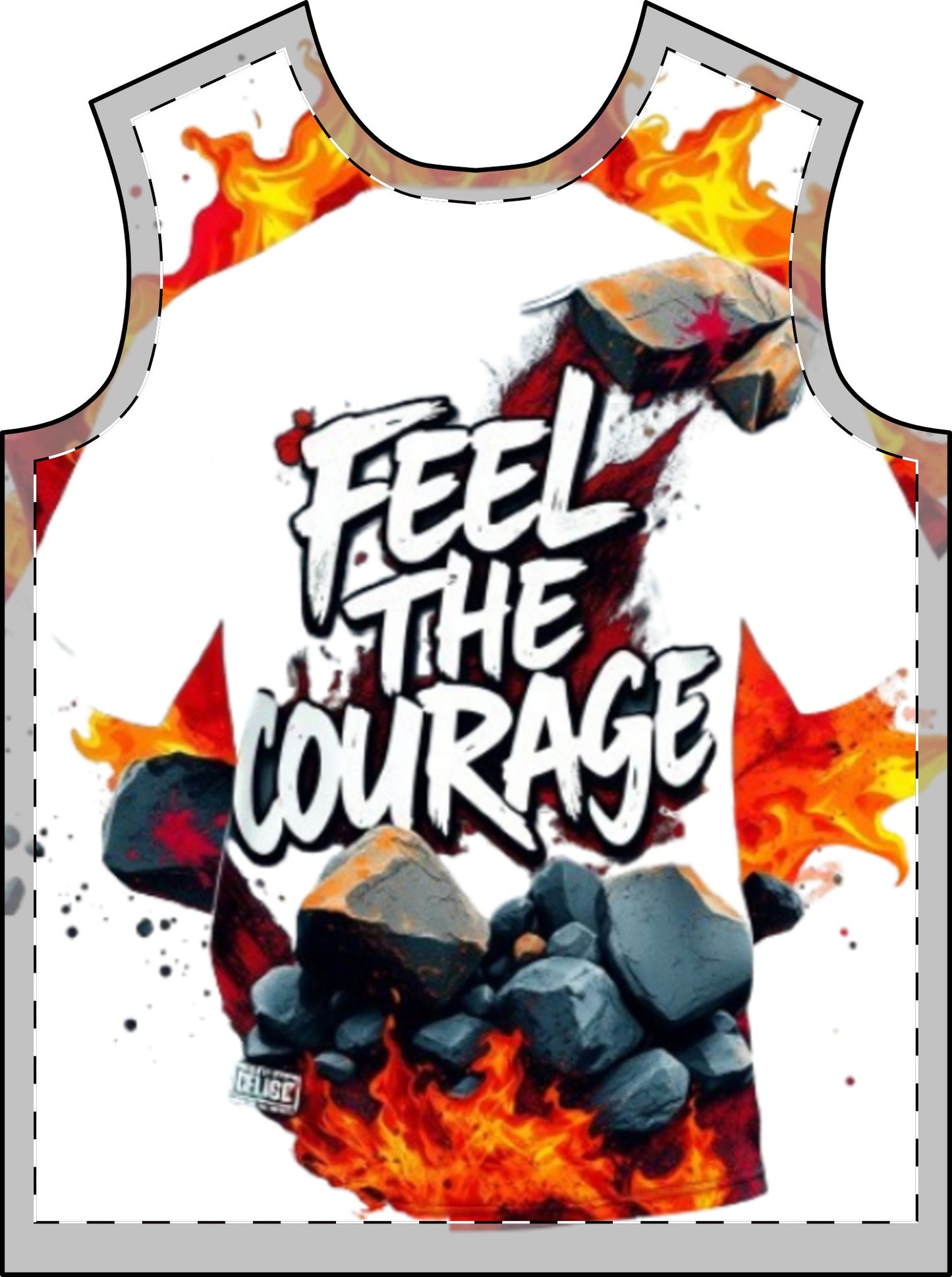 R&RH Men's White T-Shirt - "Feel the Courage" Graphic Tee for Empowerment and Motivation