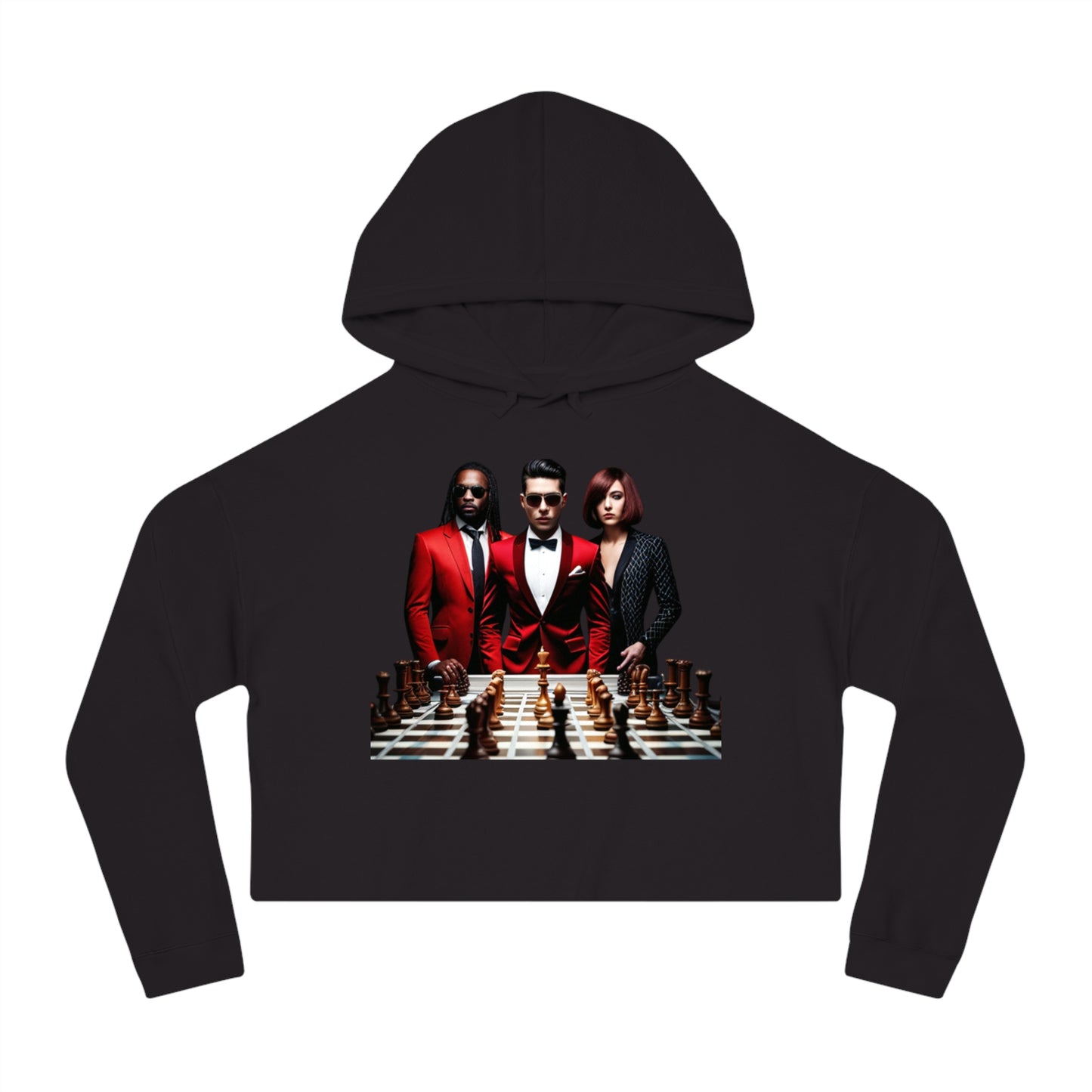 R&RH Chess Women’s Cropped Hooded Sweatshirt