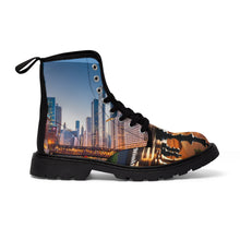 Load image into Gallery viewer, R&amp;RH Men&#39;s Blue Chicago Chess Canvas Boots
