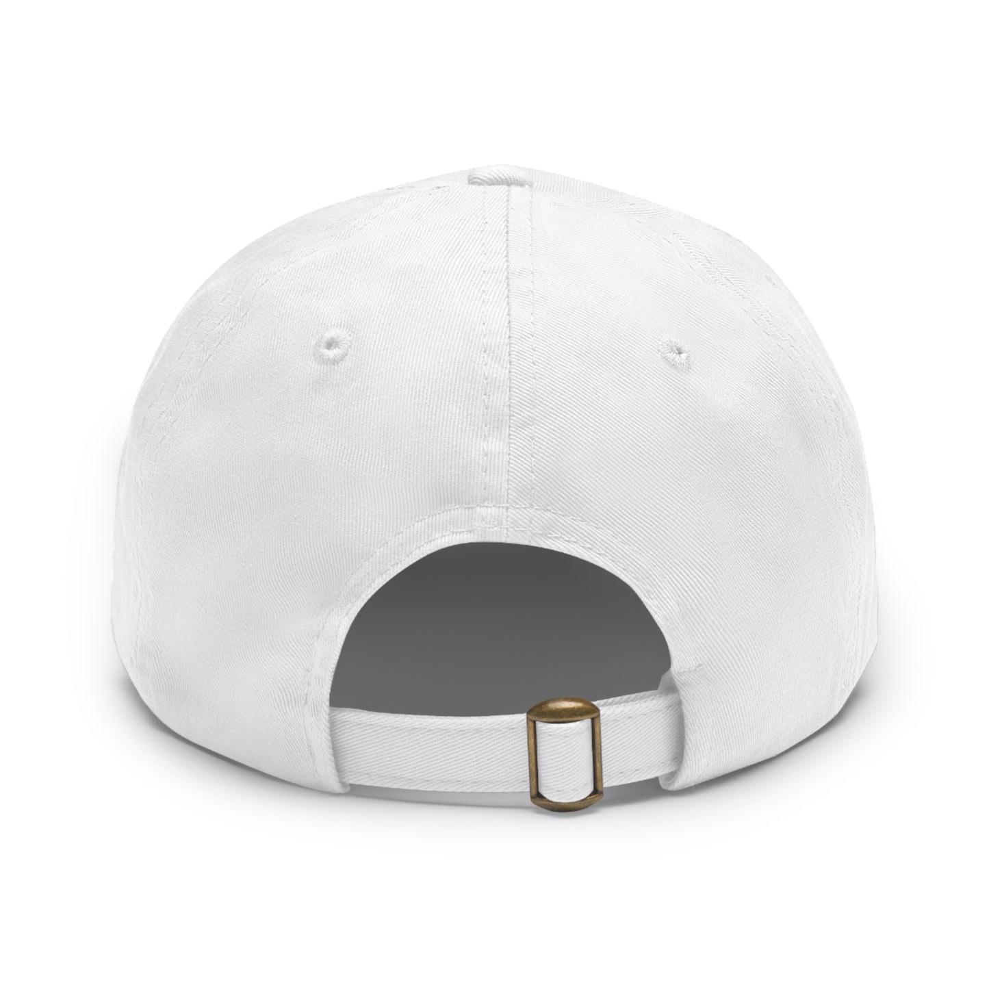 R_RH White Hat with Leather Patch