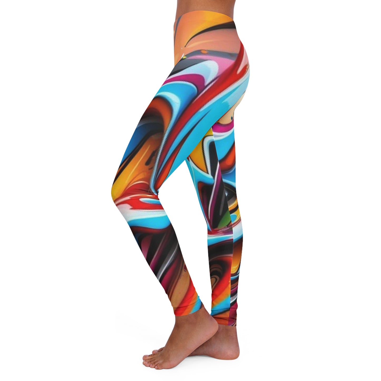 R&RH Women's Abstract Color Leggings.