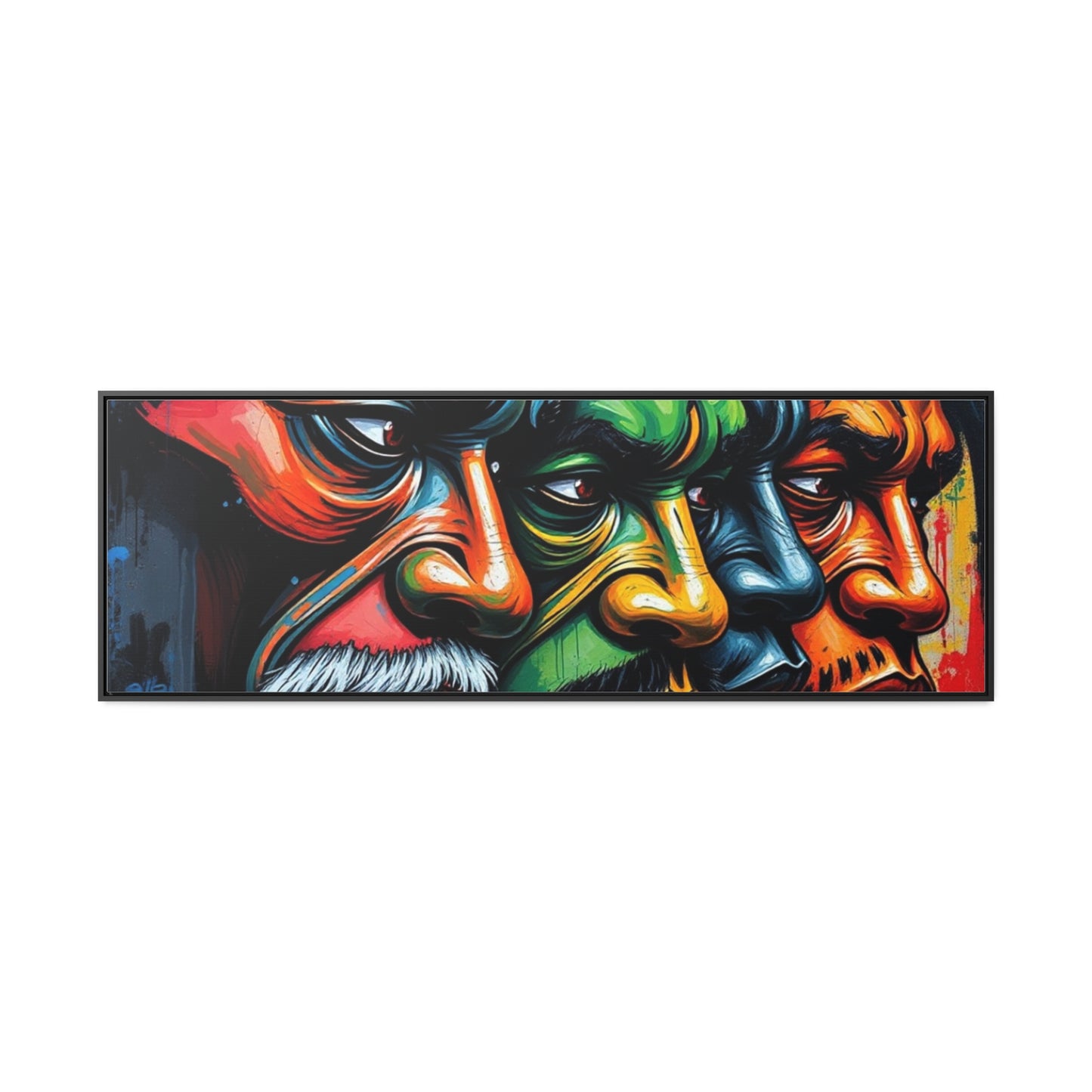 R&RH Vibrant Gallery Canvas Wraps - Horizontal Framed Art featuring Colorful Changing Faces