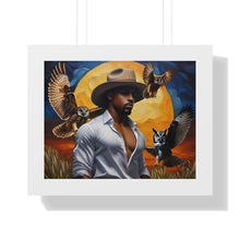 Load image into Gallery viewer, R&amp;RH The Man and Owls  Framed Horizontal Poster

