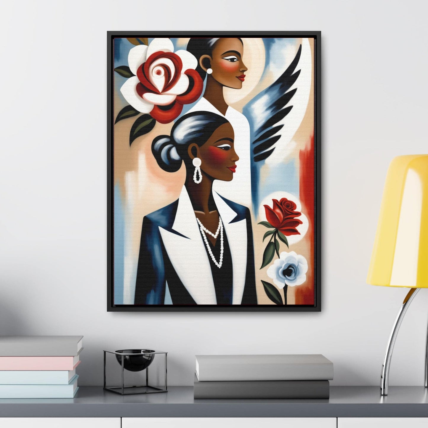 R&RH Angels Watches Over Me Canvas Portrait Elegant Women Canvas Art Print | Gallery Wall Decor | Vertical Frame