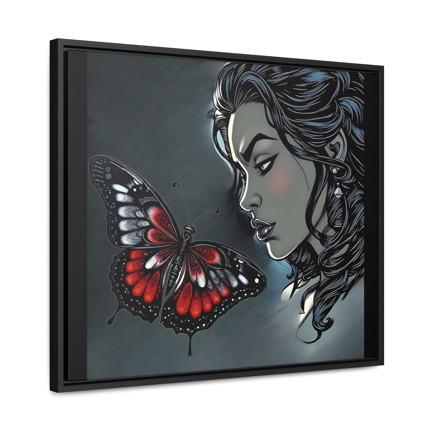 R&RH Black Butterfly Dream Canvas Art - Horizontal Frame - Modern Wall Decor