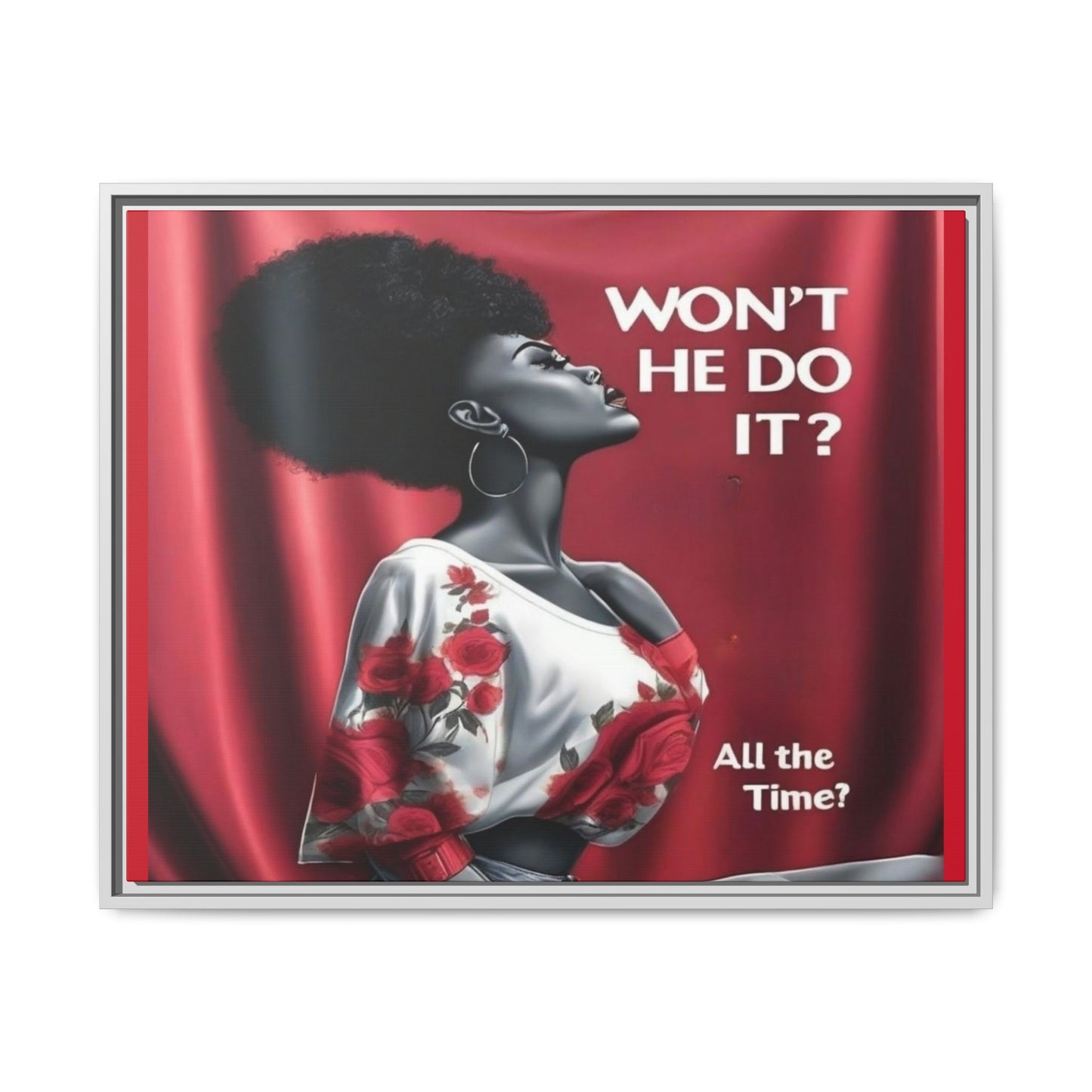 R&RH Inspirational Framed Canvas Art - "Won't He Do It?"