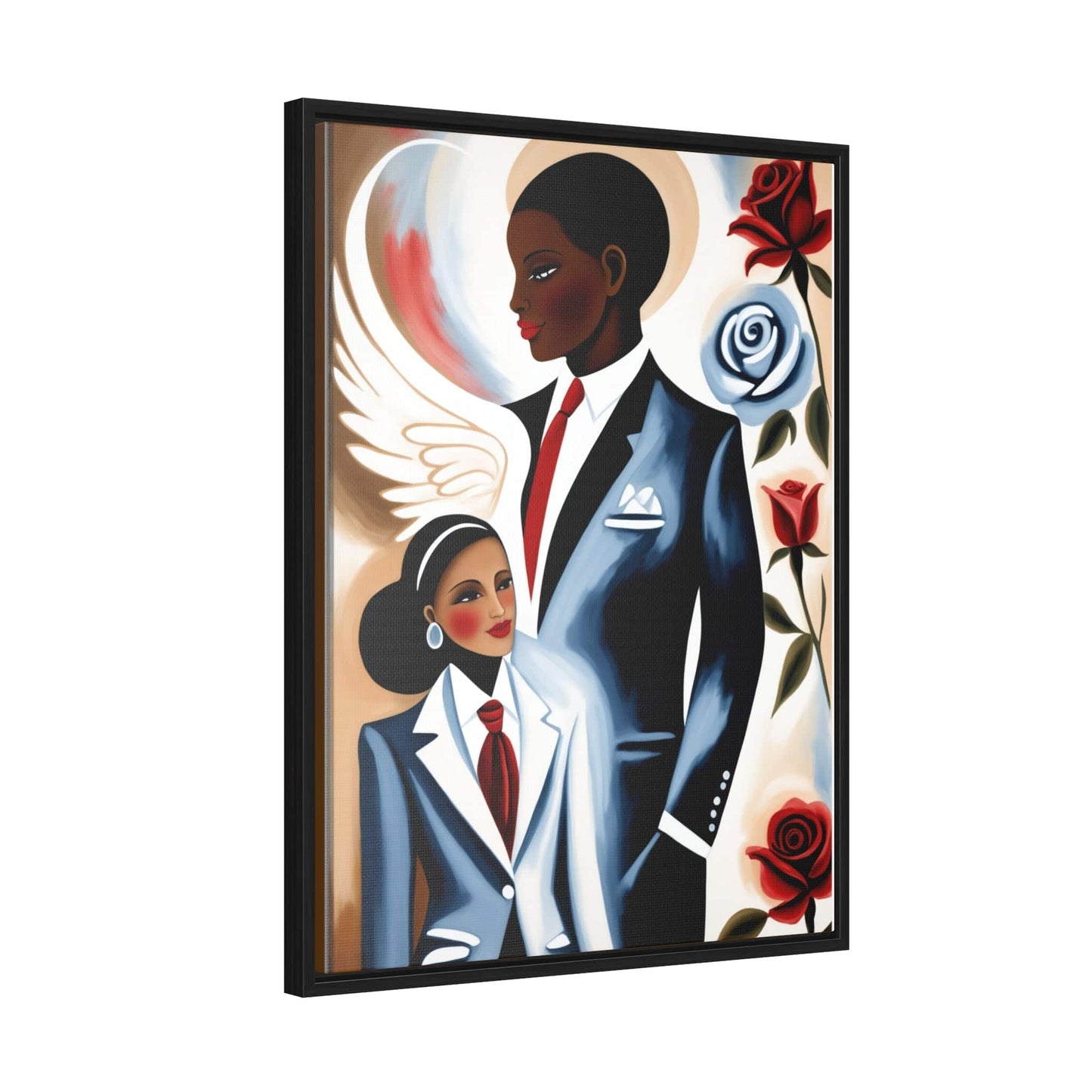 R&RH Angels Smile Among Us Canvas Portrait Elegant Family Portrait Canvas Wrap - Inspirational Decor for Home or Office