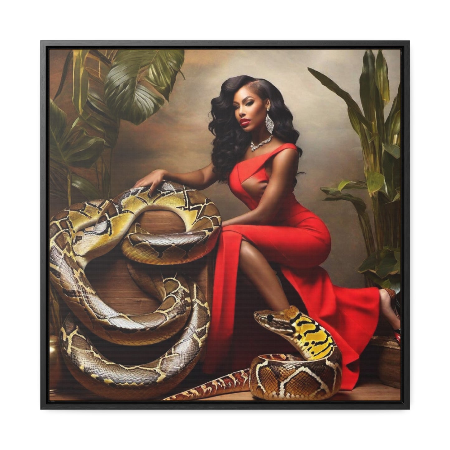 R&RH Elegant Snake Art Canvas Wrap - Bold Décor for Exotic Style