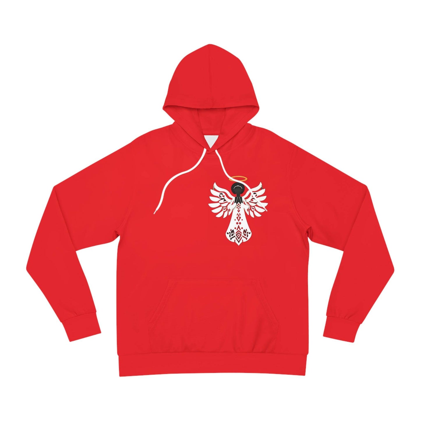 R&RH Angel Design Hoodie - Cozy Red Fashion for Spiritual Vibes