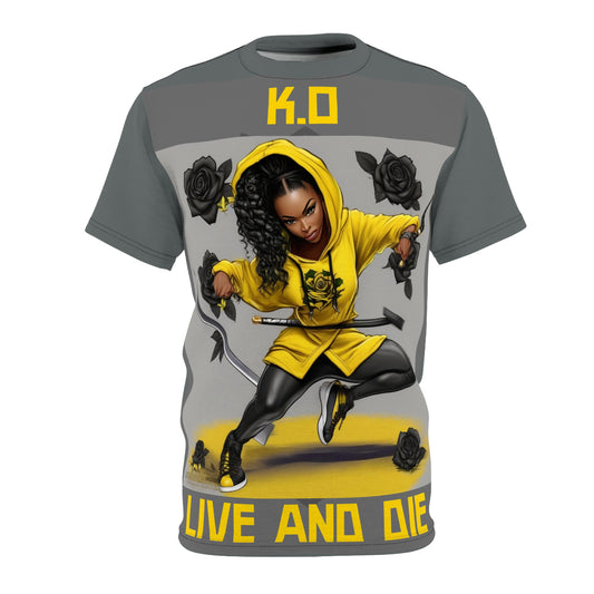 R&RH Grey K.O. Live and Die Unisex Graphic Tee - Streetwear Style with Bold Design