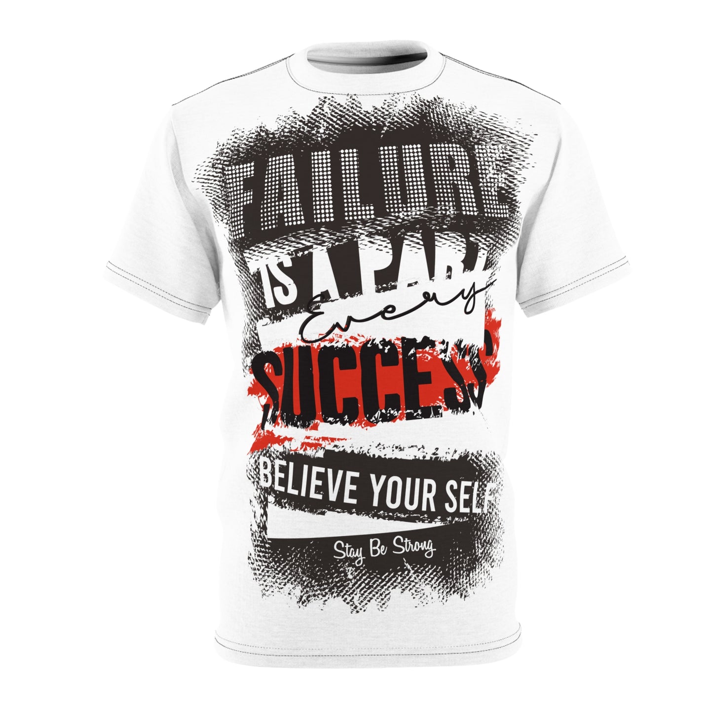 R&RH Motivational White Unisex Tee: Failure is Part of Success'