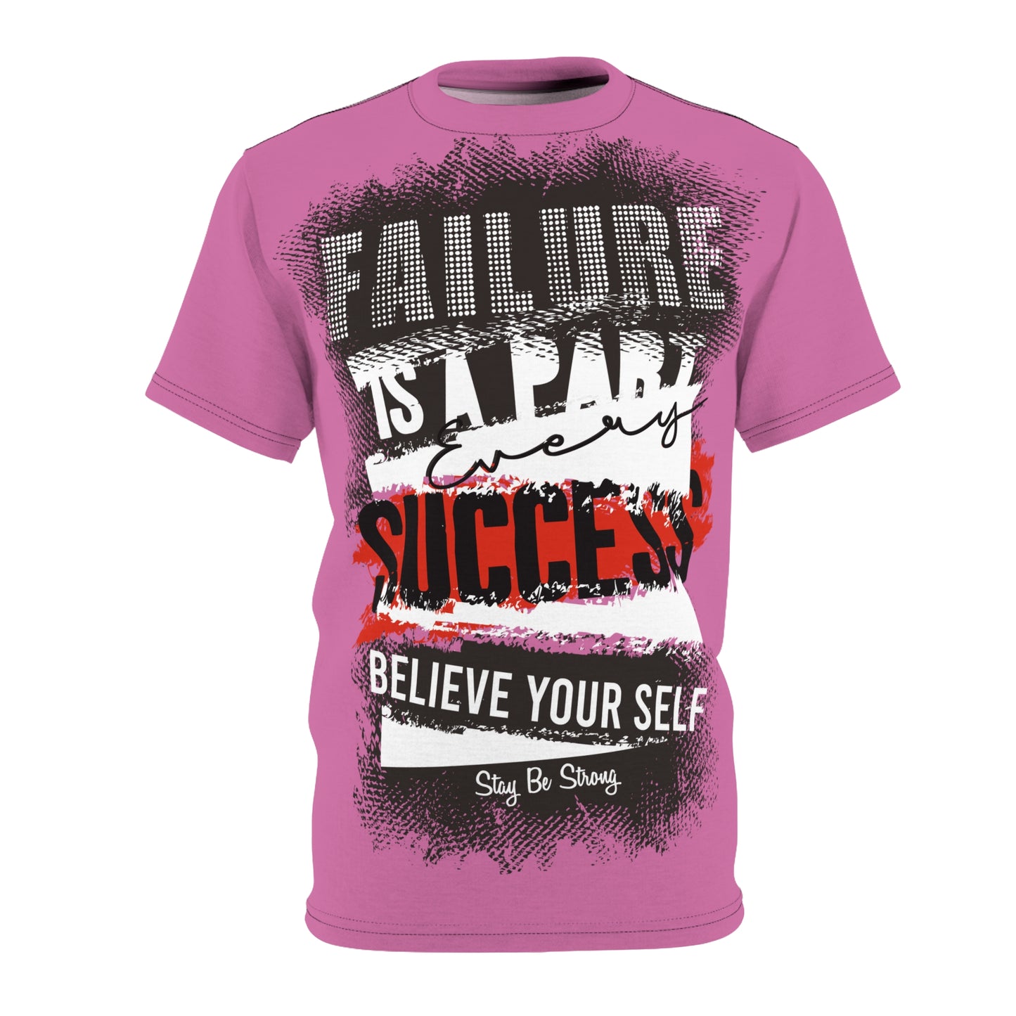 R&RH Motivational Pink Unisex T-Shirt - 'Failure is a Part of Success' - Empowering Graphic Tee for Self-Belief