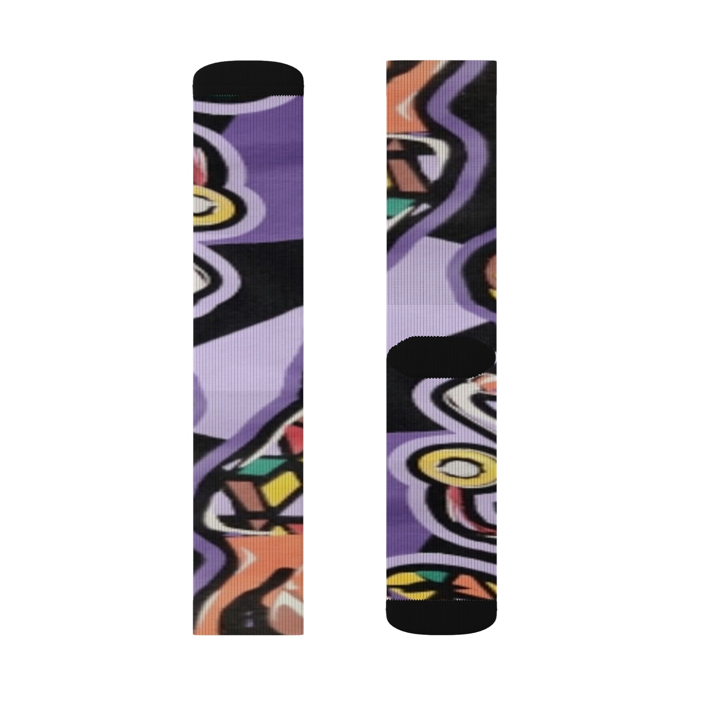 R&RH Purple Abstract Sublimation Socks