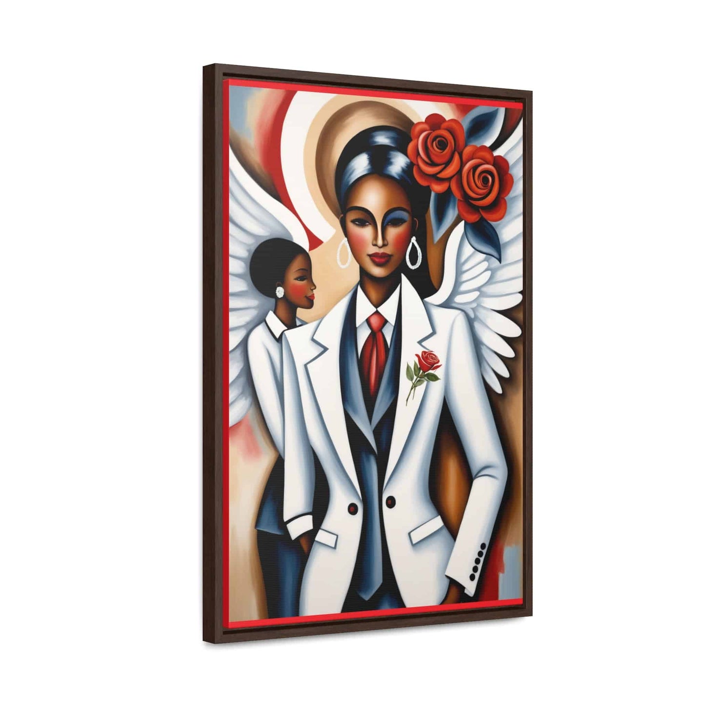 R&RH Red and White Angels Smile Canvas Portrait Empowering Gallery Canvas Wrap - Modern Art for Inspirational Spaces