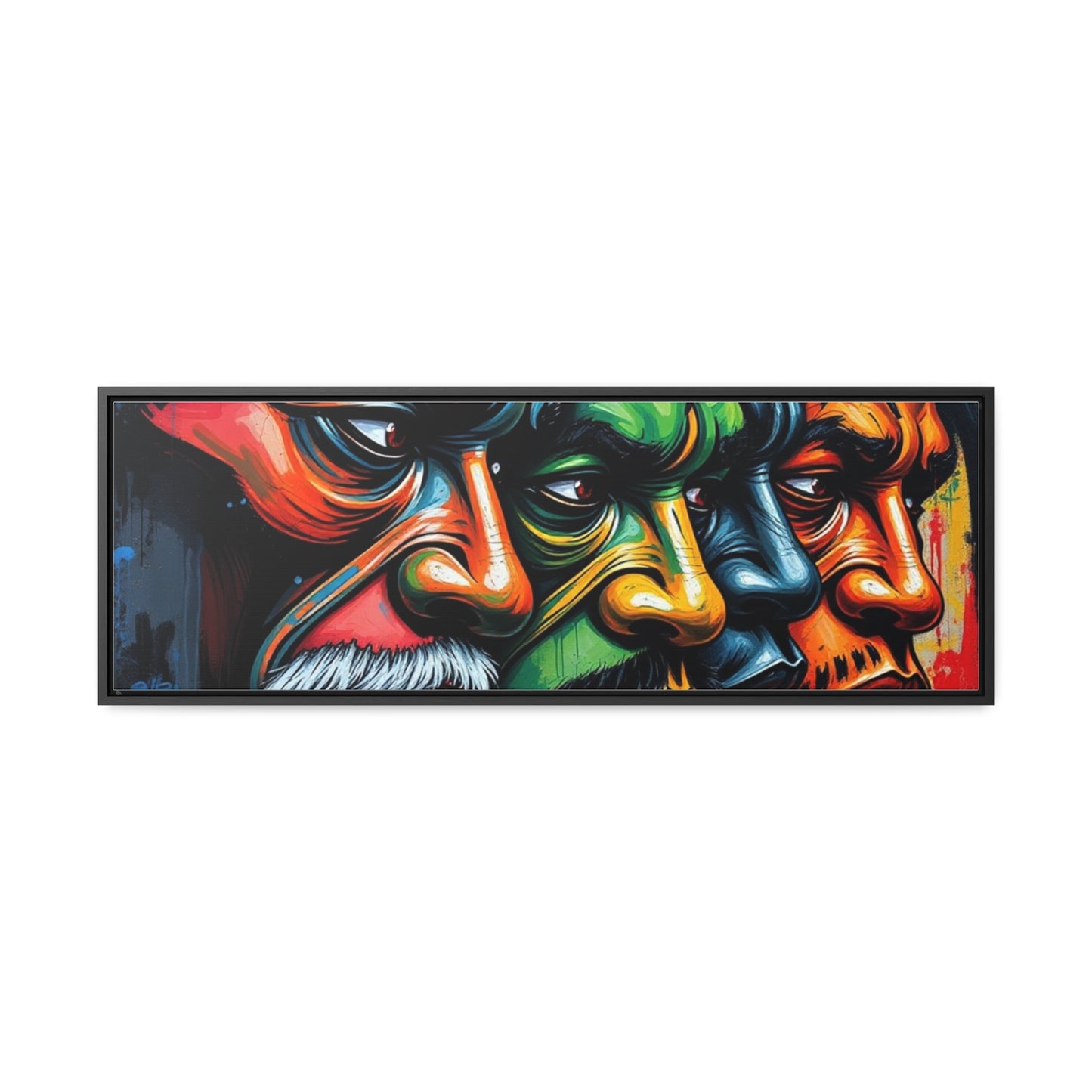 R&RH Vibrant Gallery Canvas Wraps - Horizontal Framed Art featuring Colorful Changing Faces