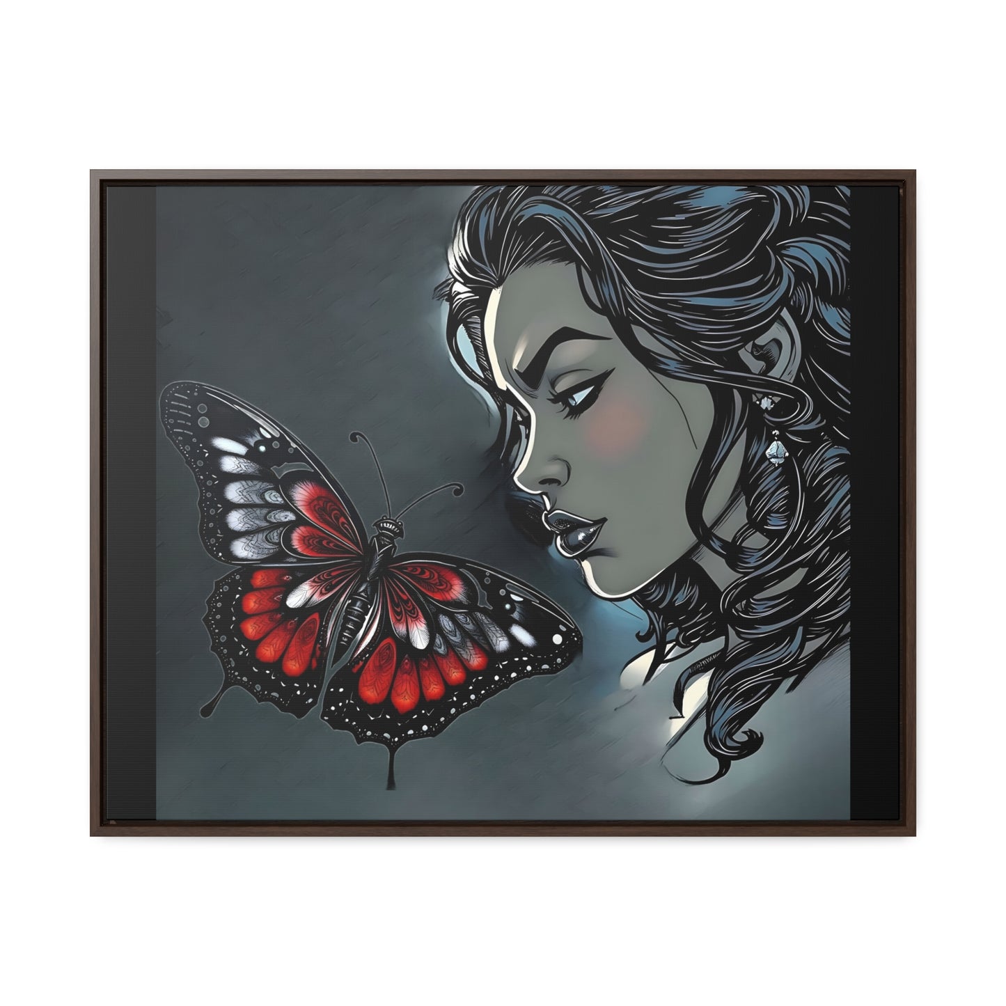 R&RH Black Butterfly Dream Canvas Art - Horizontal Frame - Modern Wall Decor