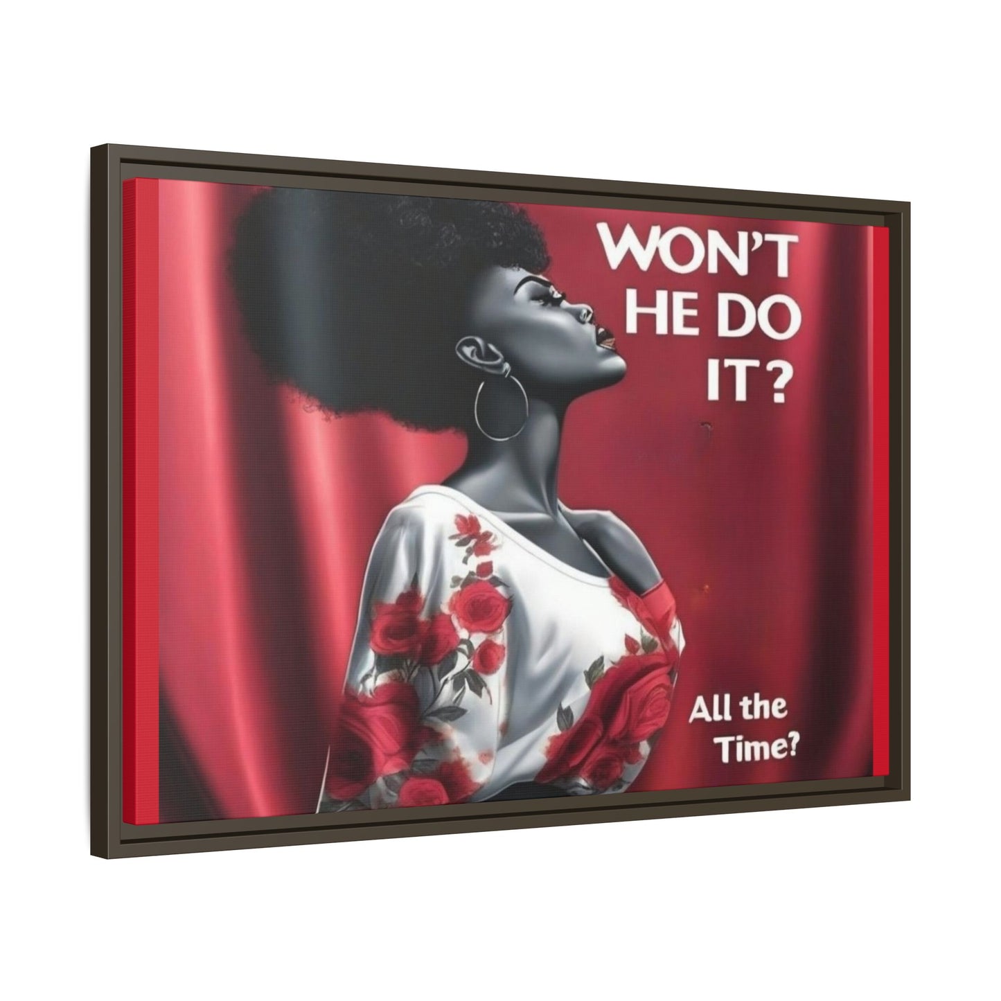 R&RH Inspirational Framed Canvas Art - "Won't He Do It?"