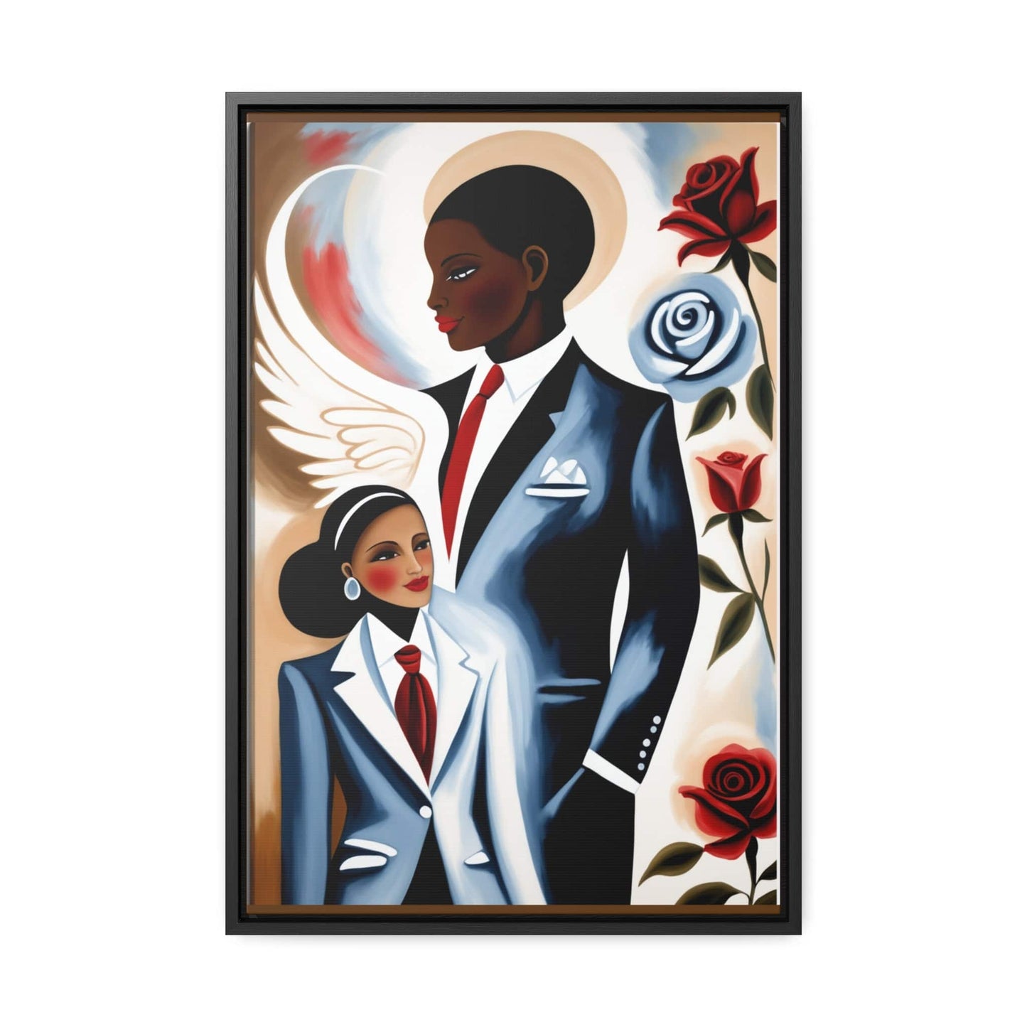 R&RH Angels Smile Among Us Canvas Portrait Elegant Family Portrait Canvas Wrap - Inspirational Decor for Home or Office