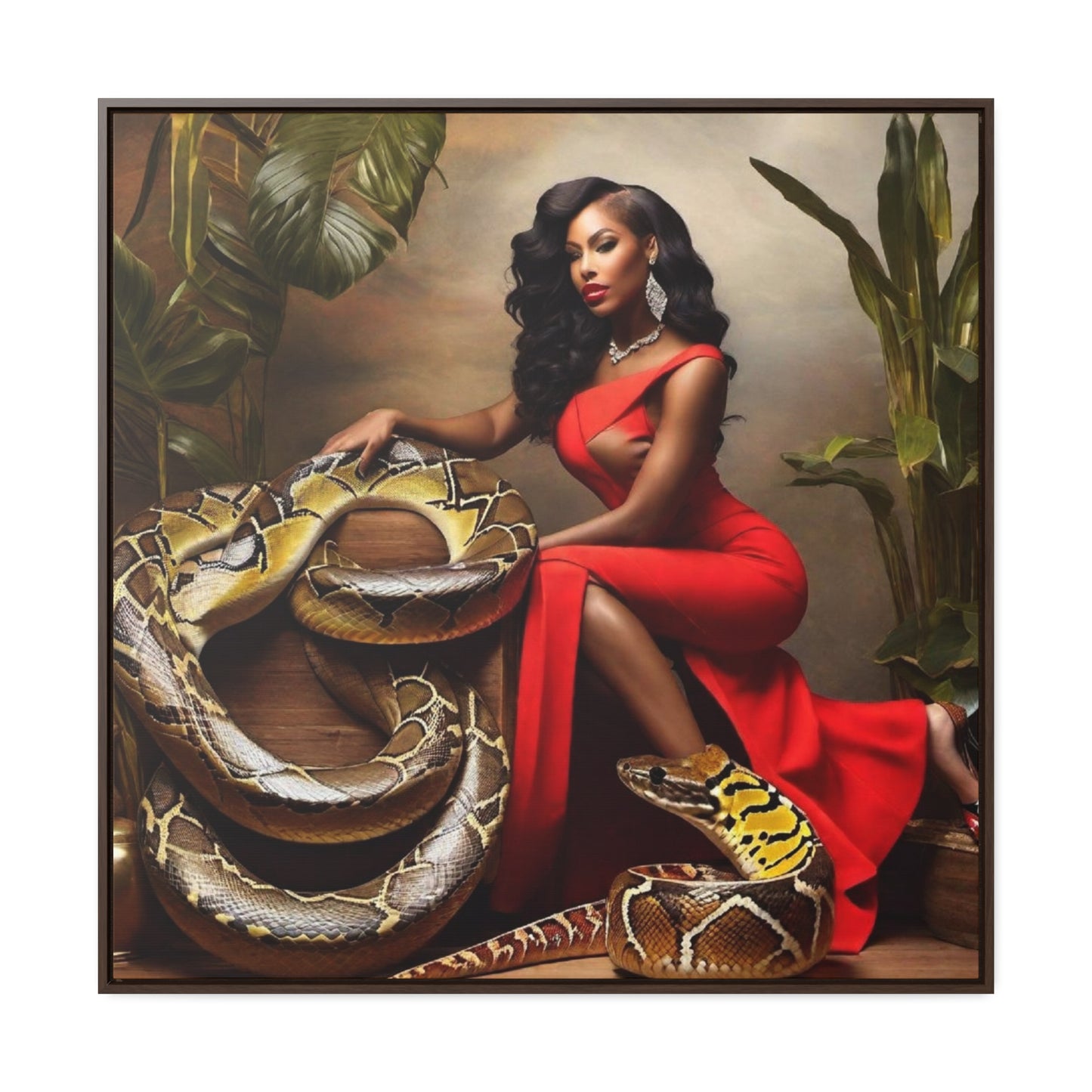 R&RH Elegant Snake Art Canvas Wrap - Bold Décor for Exotic Style