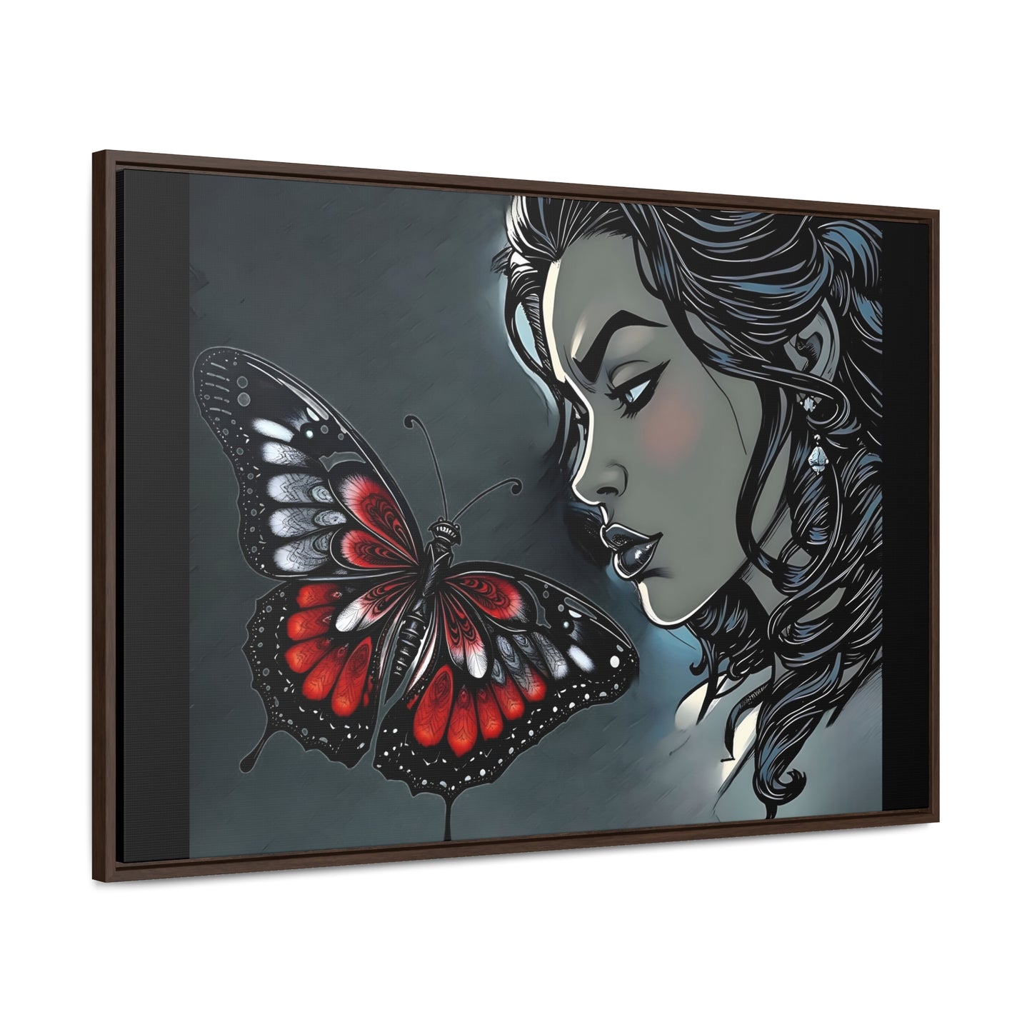 R&RH Black Butterfly Dream Canvas Art - Horizontal Frame - Modern Wall Decor