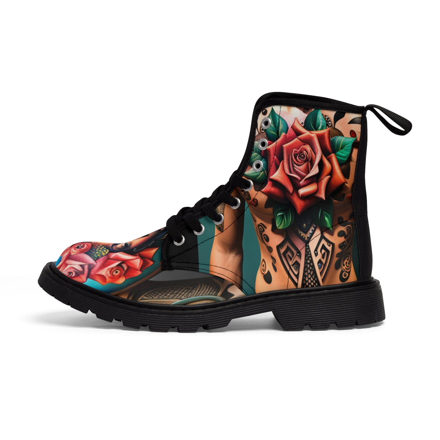 R_RH Tattoos Women's Canvas Canvas Boots