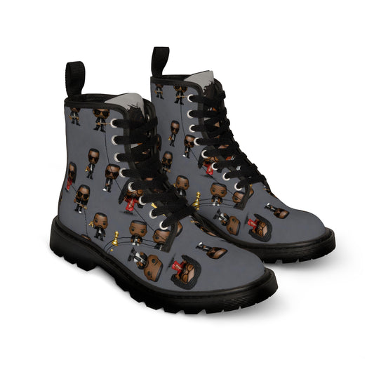 R_RH Caricature Toons Grey Men's Canvas Boots
