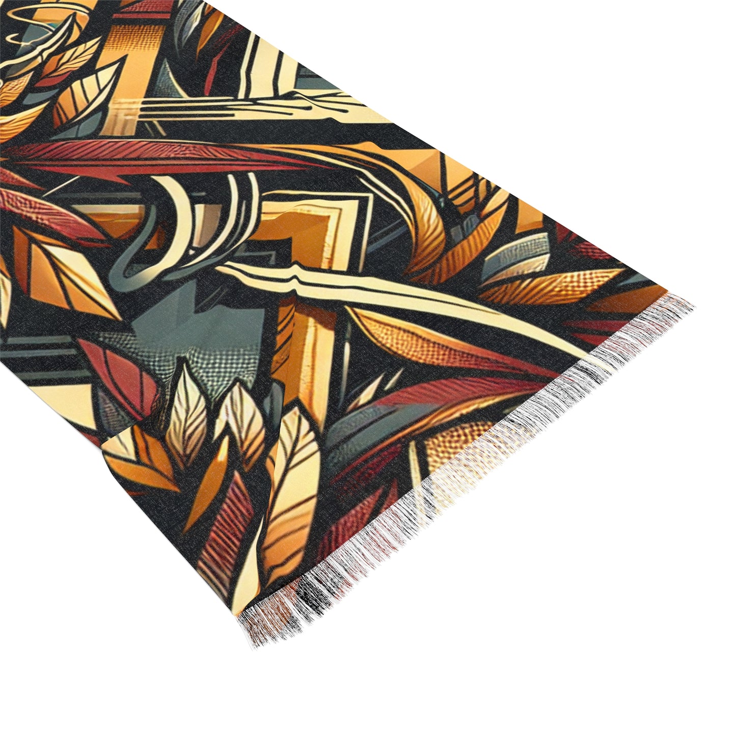 R&RH Brown Geometric Unisex Light Scarf