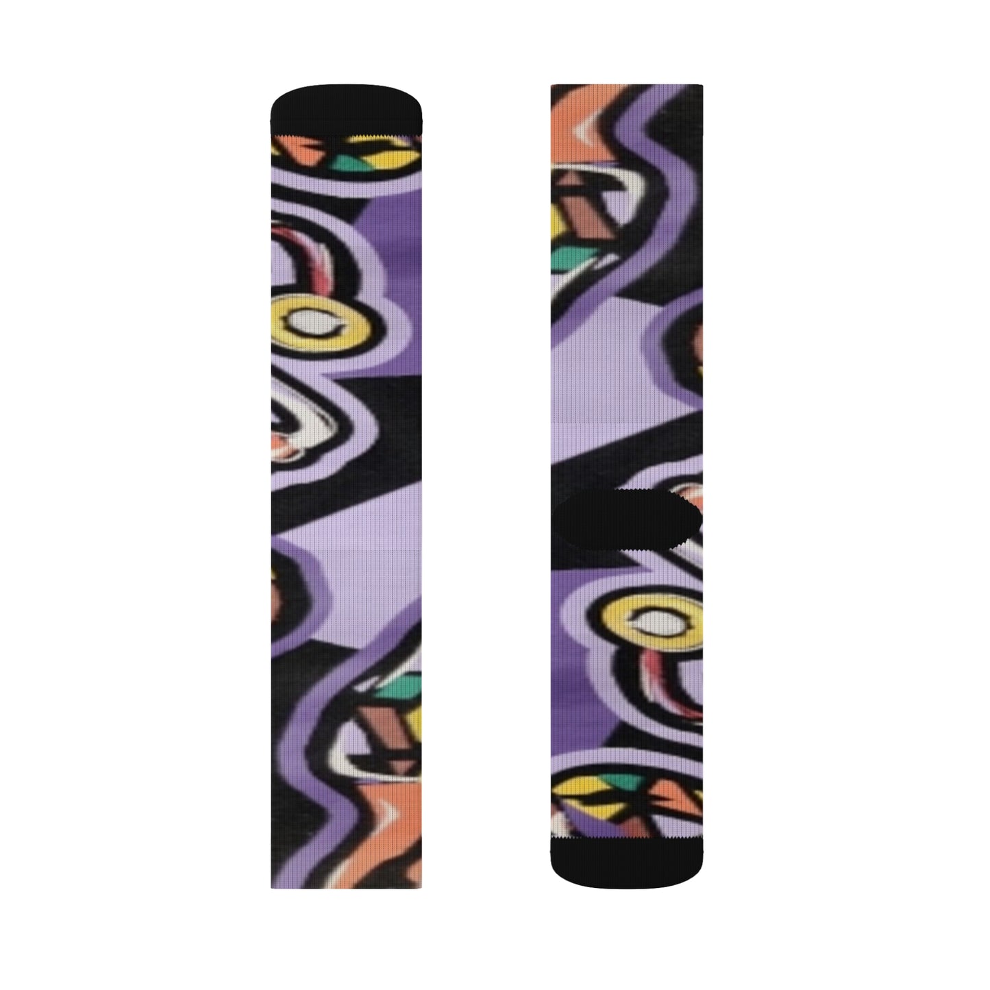 R&RH Purple Abstract Sublimation Socks