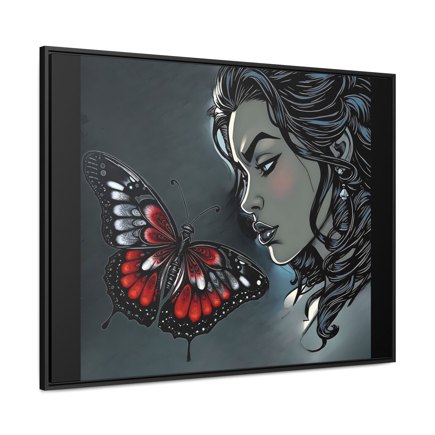 R&RH Black Butterfly Dream Canvas Art - Horizontal Frame - Modern Wall Decor