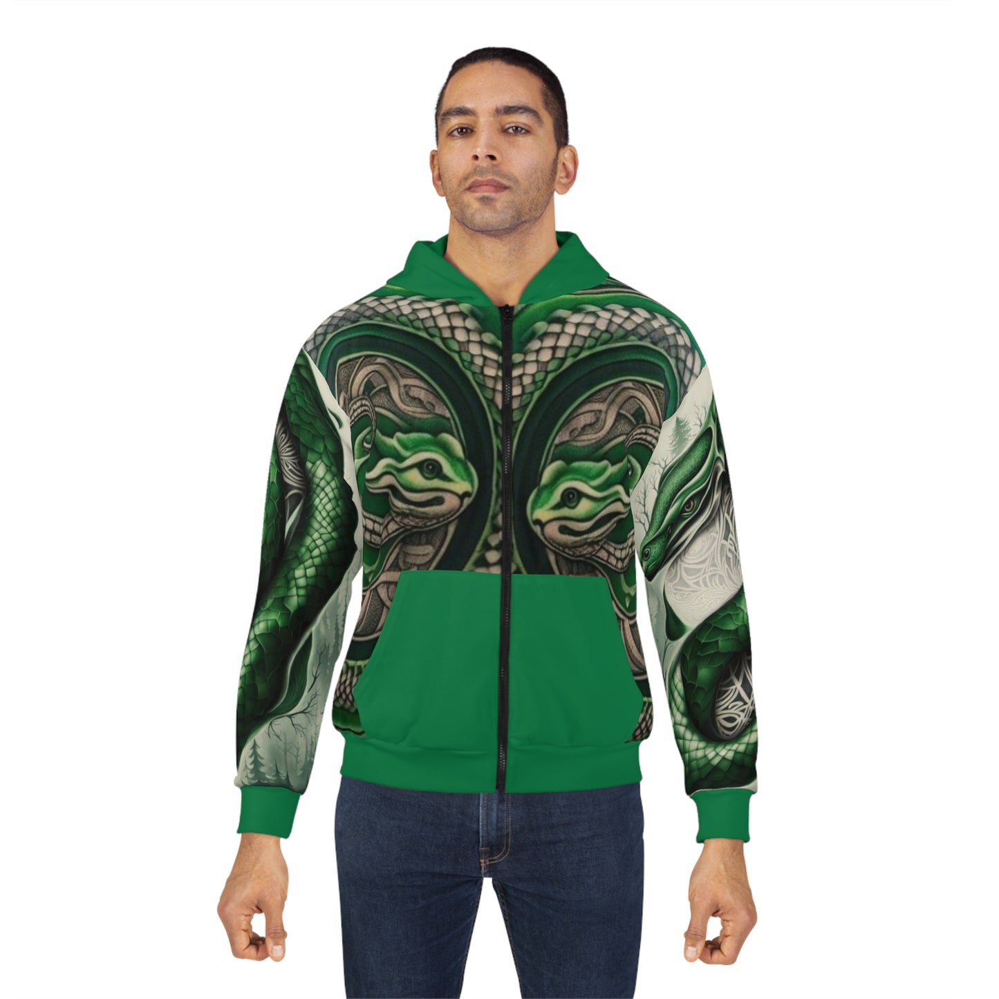 R&RH Unisex Green Viper Zip Hoodie