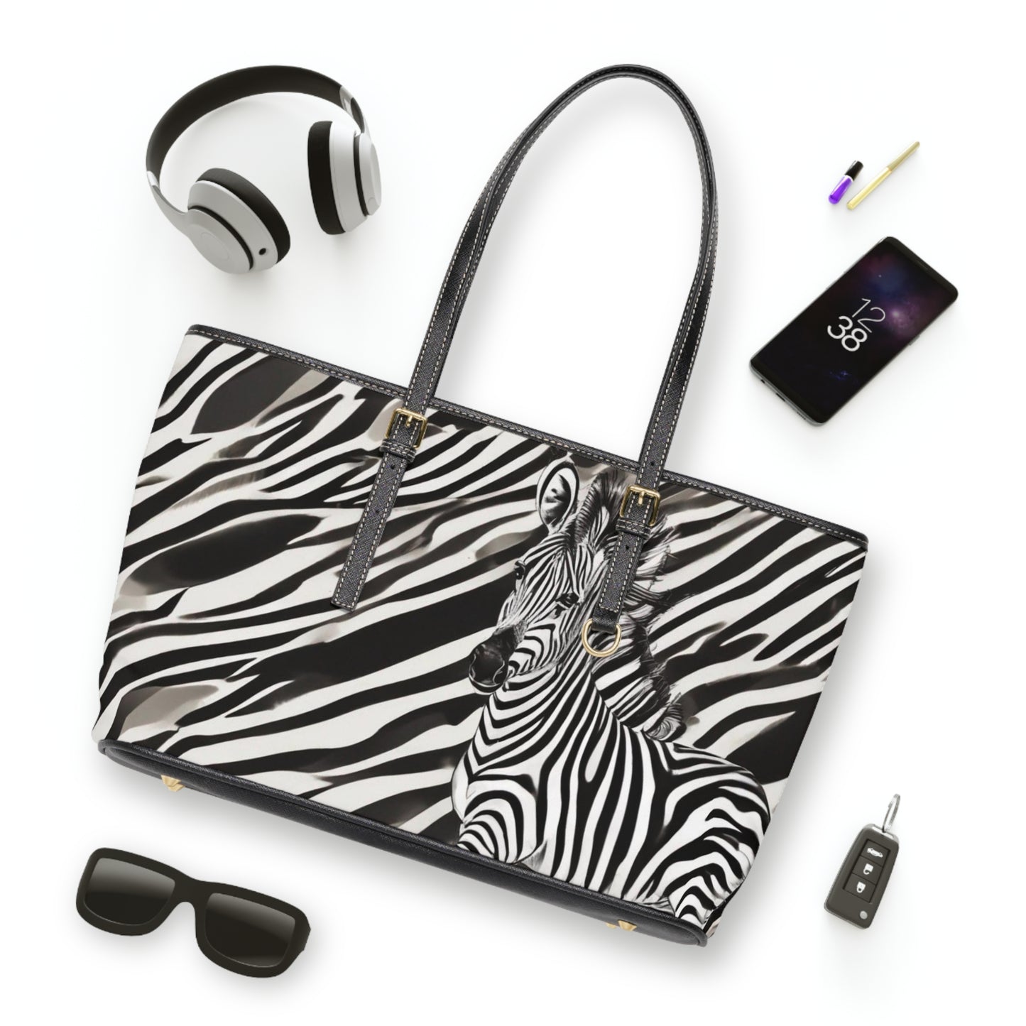 R&RH Zebra Print PU Women's Leather Shoulder Purse