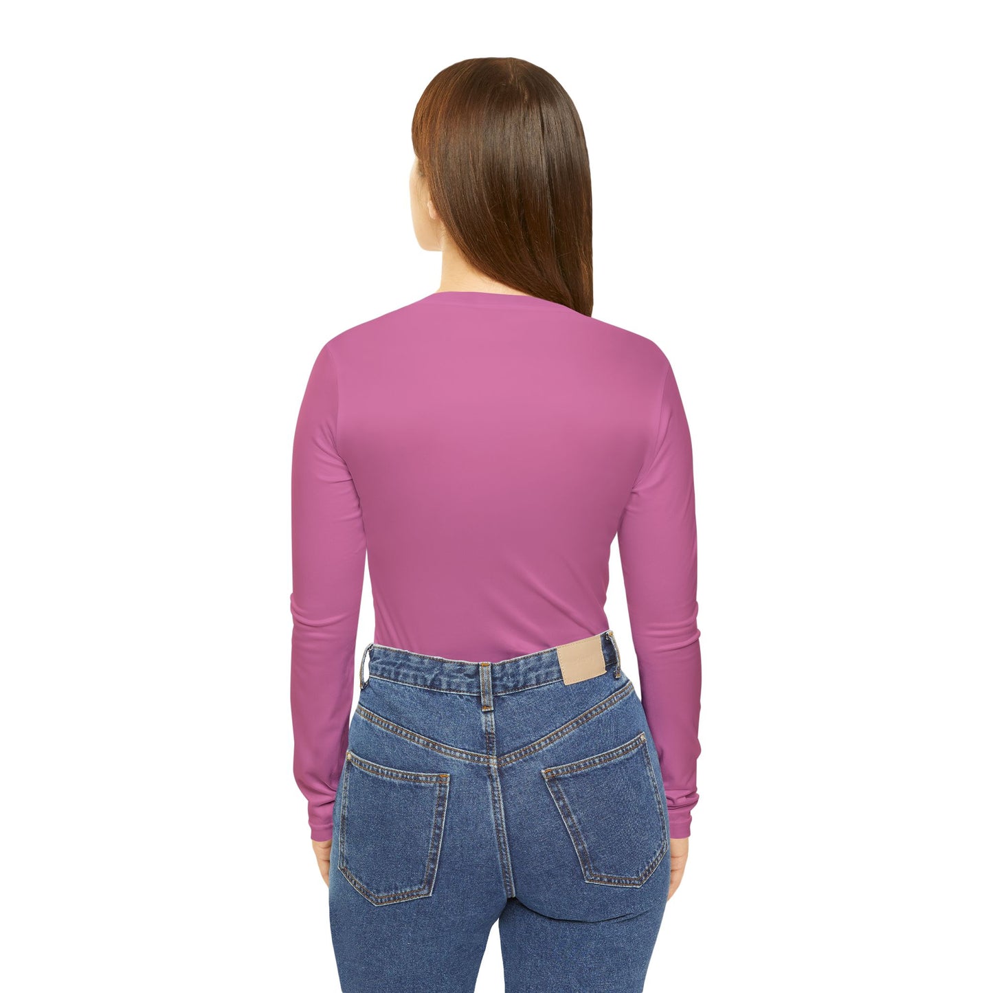 Pink Long Sleeve V-neck Shirt