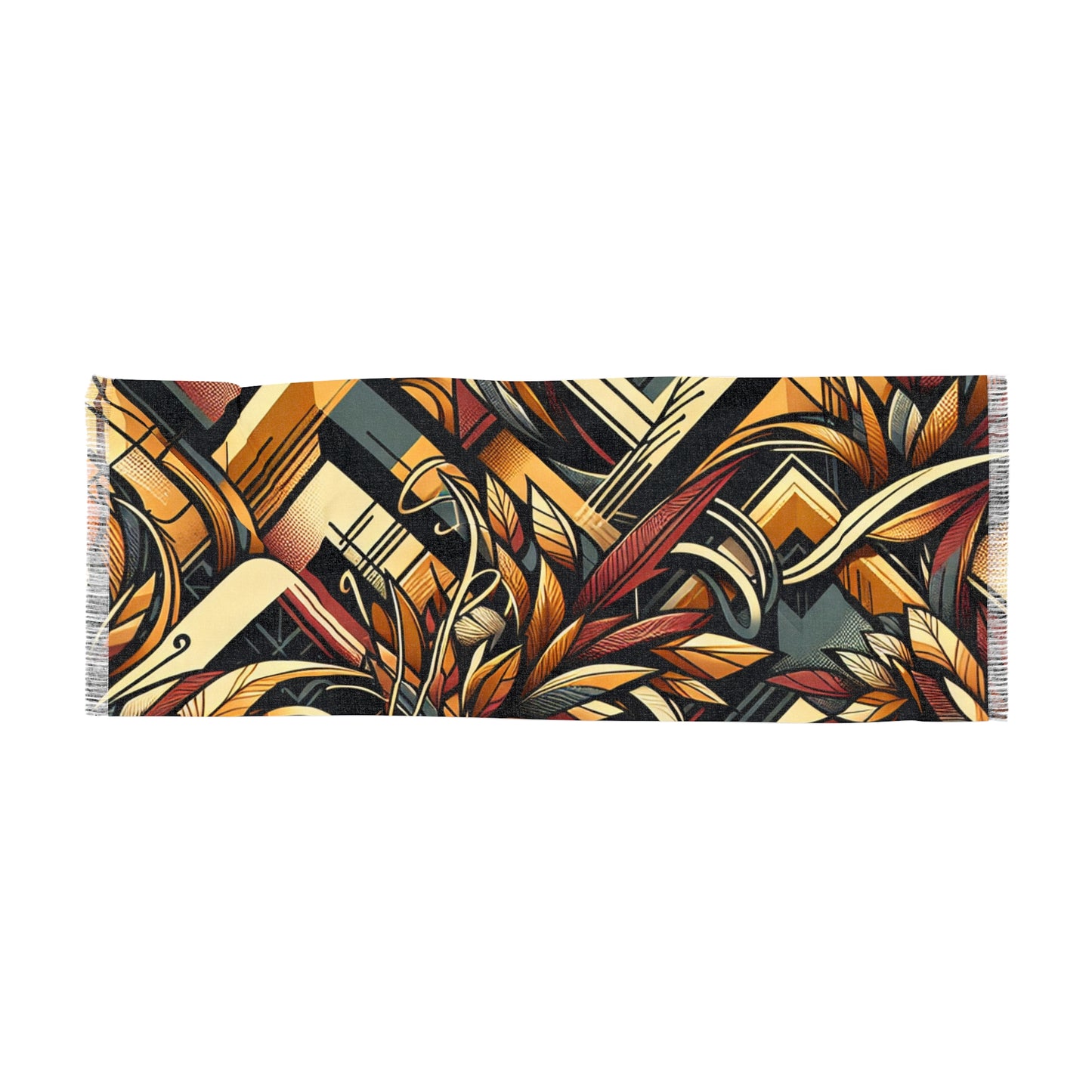 R&RH Brown Geometric Unisex Light Scarf