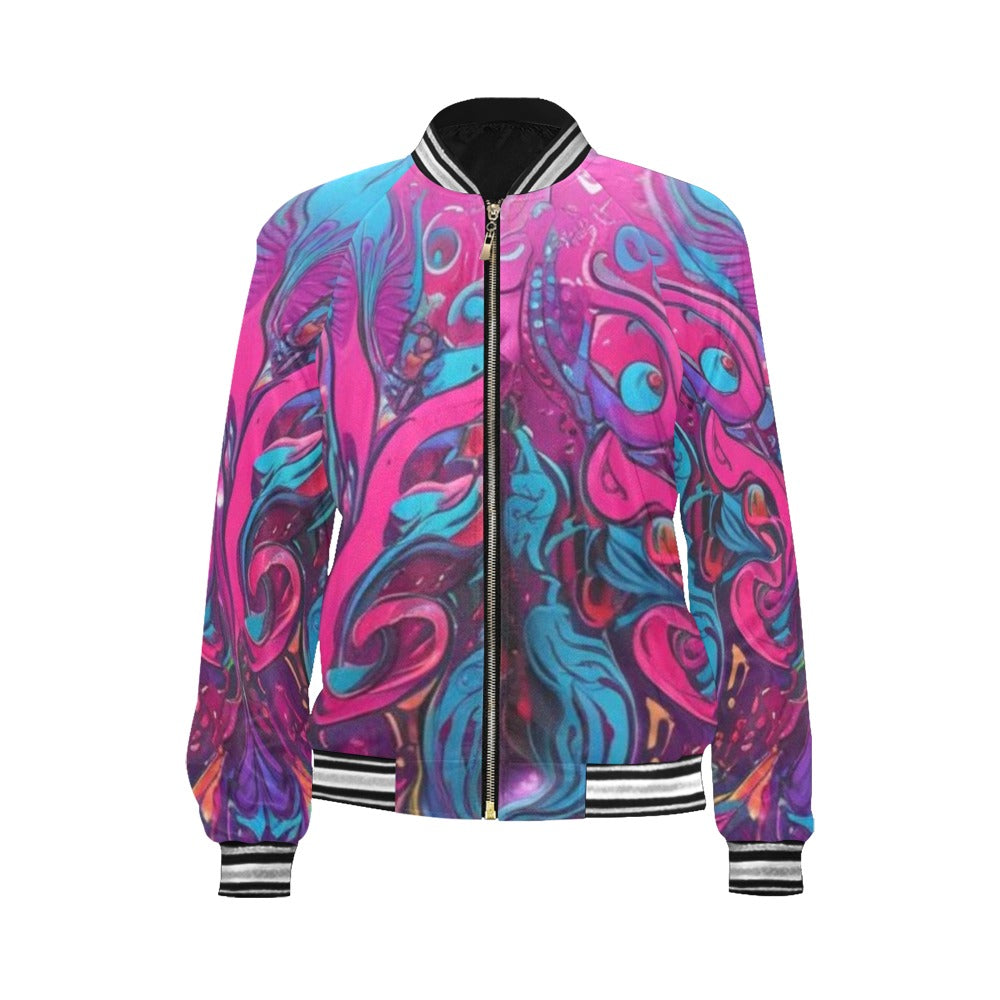 R&RH Abstract Bomber Jacket for Women