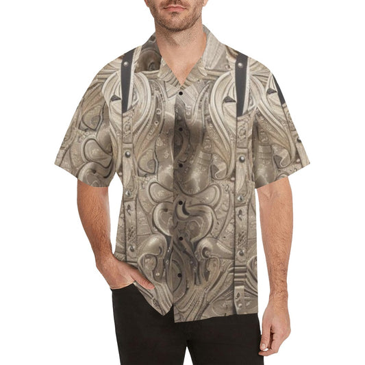 R&RH Earthtone Men's Abstract Shirt Hawaiian Shirt