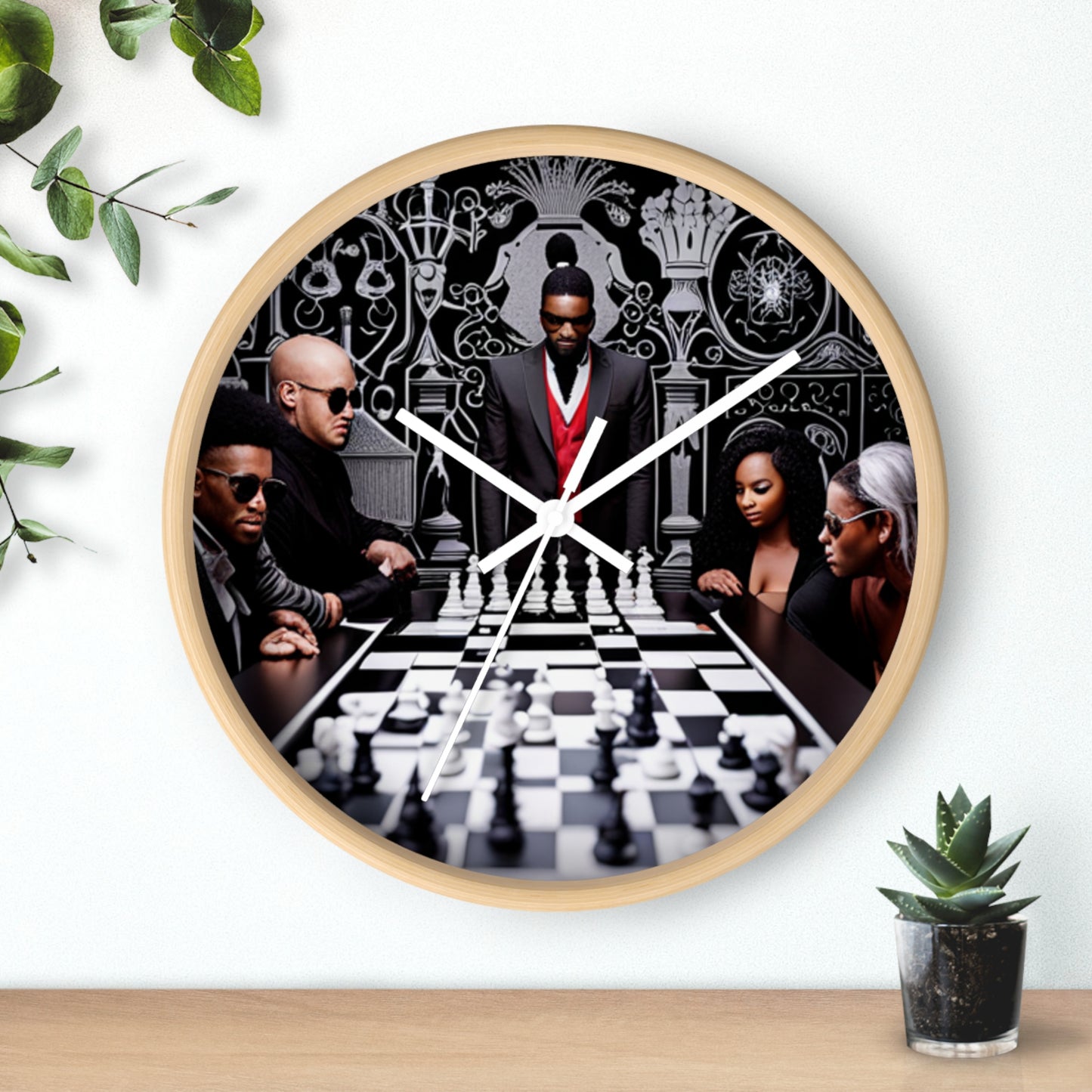 R&RH Chess Wall Clock