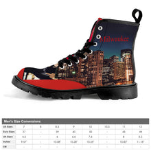 Load image into Gallery viewer, Red and Black Men&#39;s Lace Up Hightop Canvas Shoe
