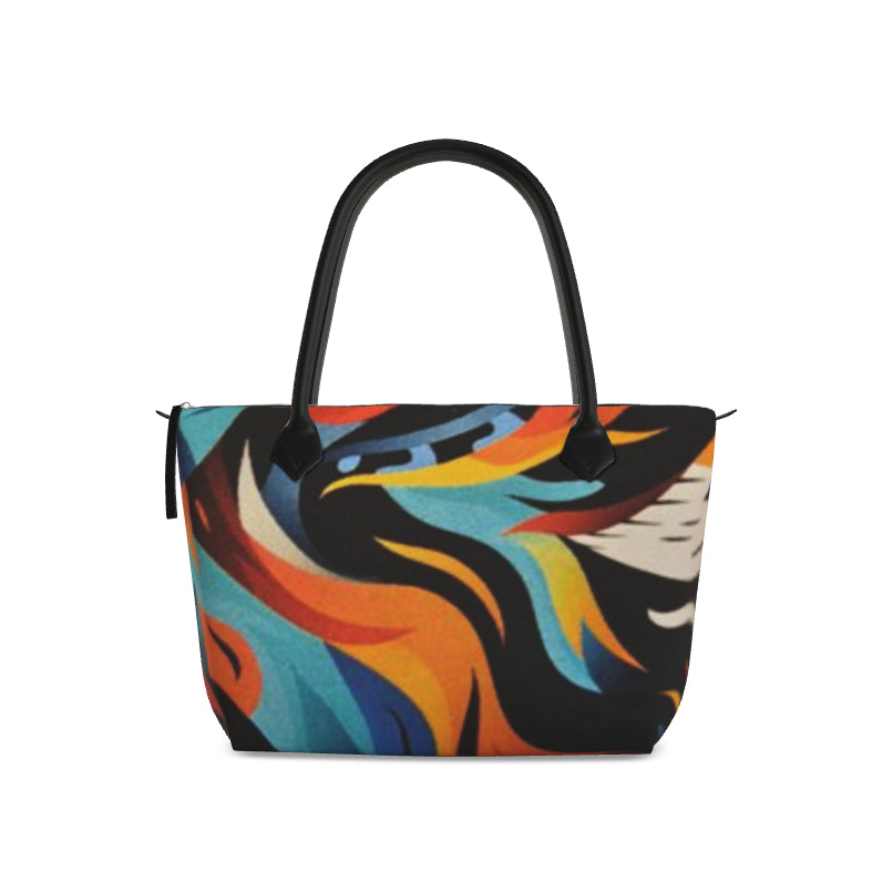 R&RH Multicolored Zip Top Women's Handbag