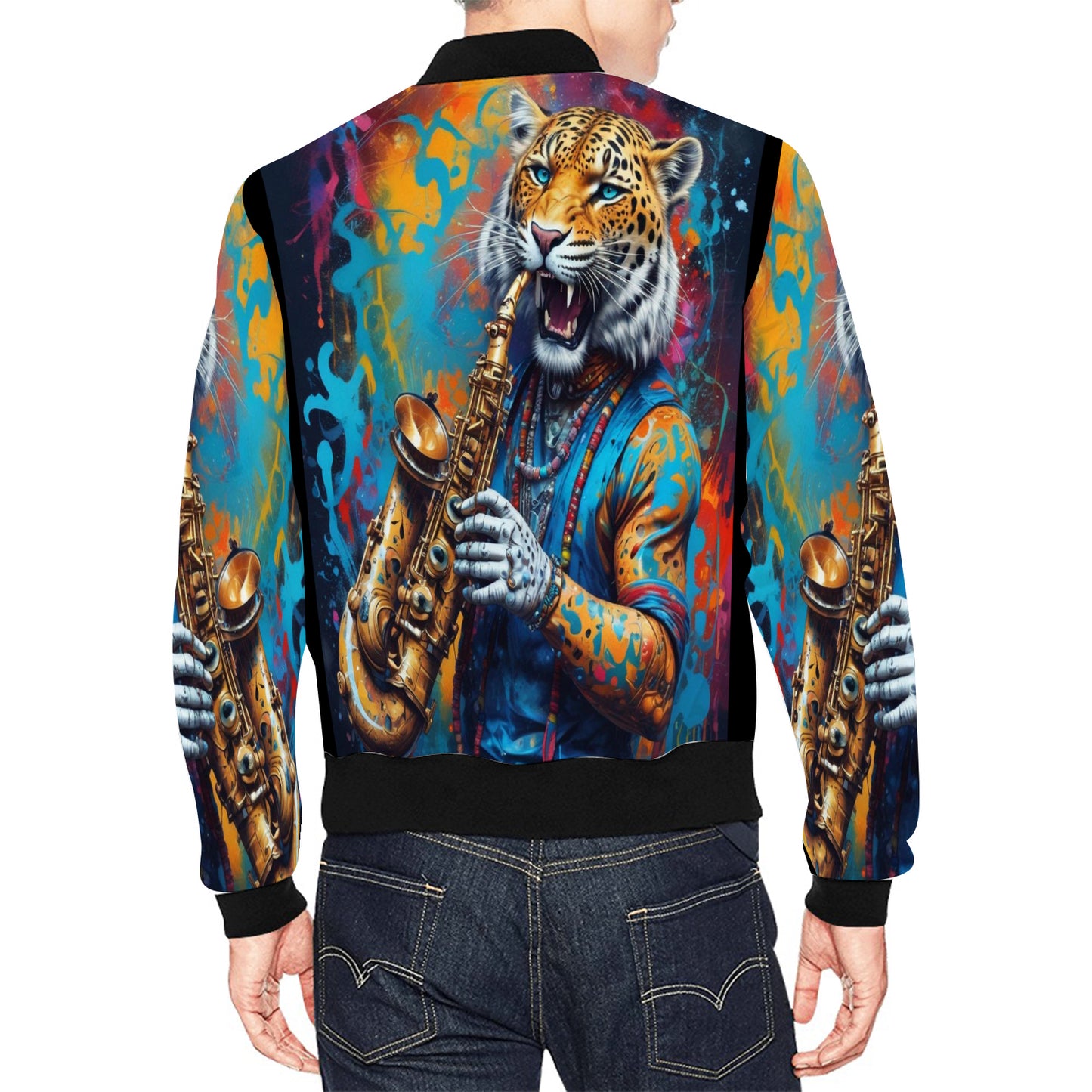 R&RH Men's Leopard Saxophone Casual Designer Jacket - Rich and Rich Homeopportunities 