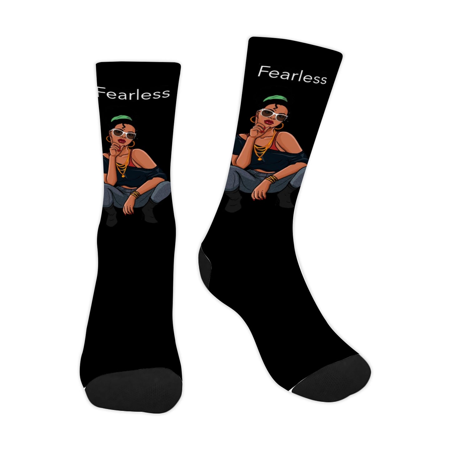 R&RH Classic Womens Black Sublimated Crew Socks - Rich and Rich Homeopportunities 