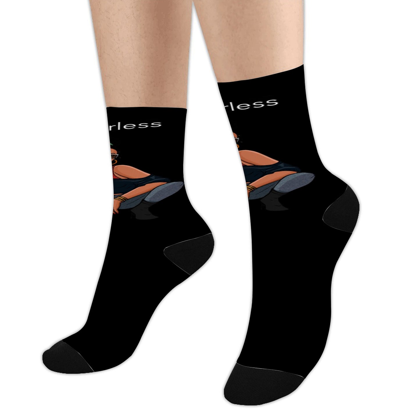 R&RH Classic Womens Black Sublimated Crew Socks - Rich and Rich Homeopportunities 