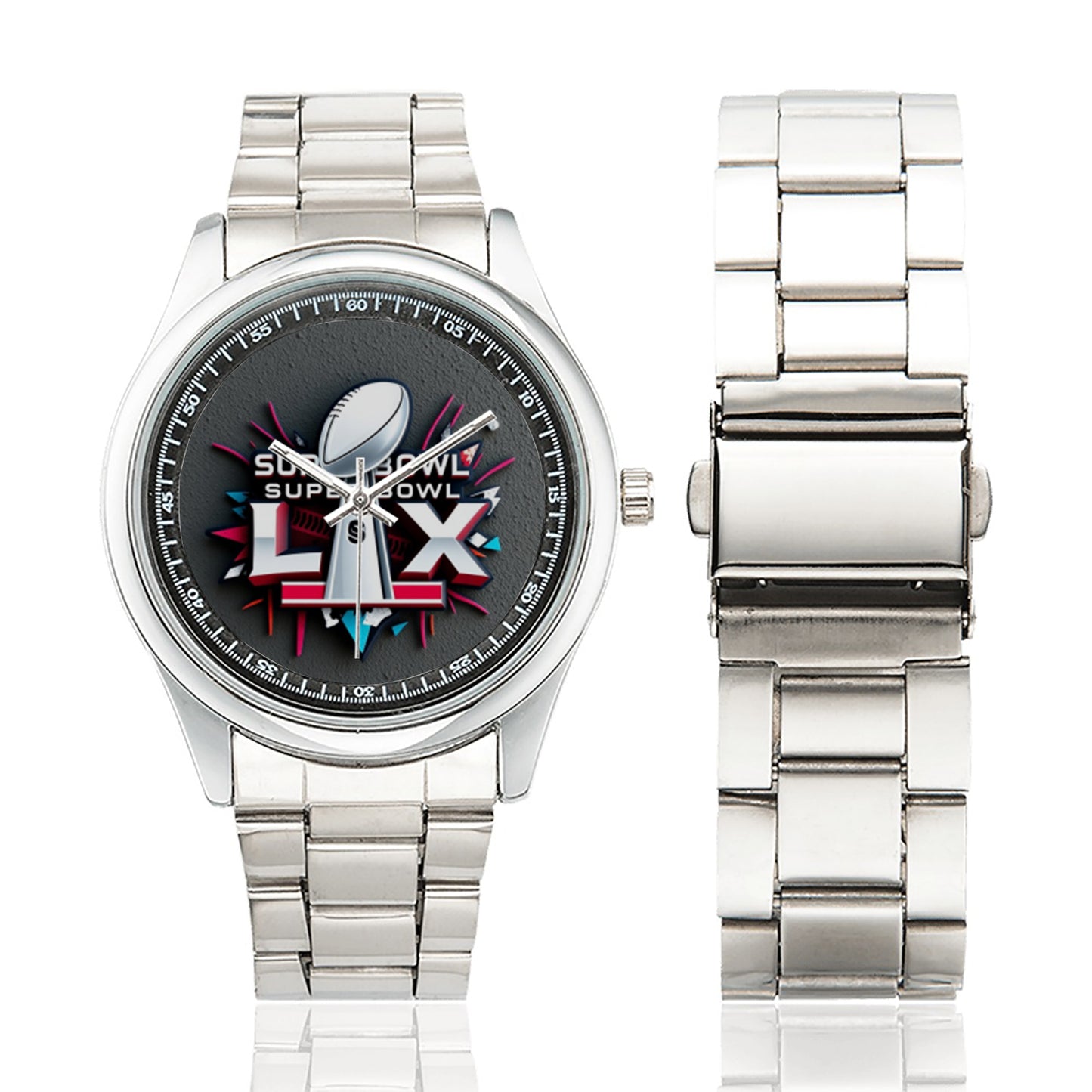 R&RH Men's Stainless Steel Super Bowl Watch